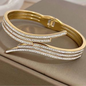 Gold Rhinestone Bangle Bracelet ~ NEW